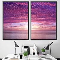2 Piece Framed Canvas Wall Art Sunset Canvas Prints Home Artwork Decoration for Living Room,Bedroom - 16