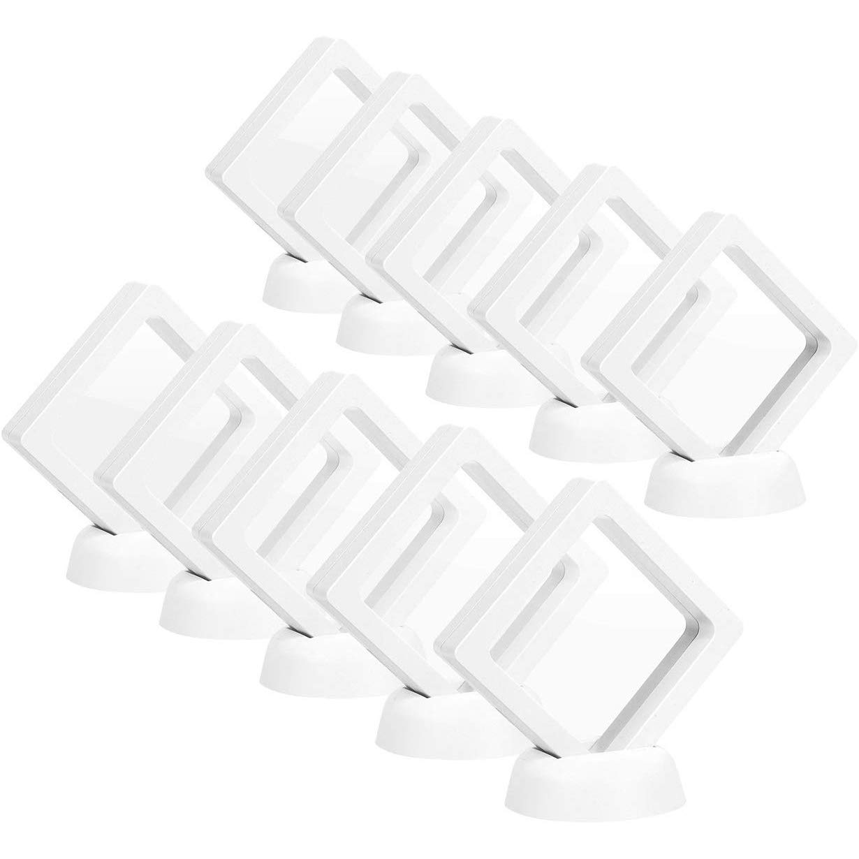 CTRLZS Coin Display Box - Set Of 10 3D Floating Frame Display Holder with Stands for, AA Medallions, Jewelry