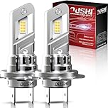 OUSHI H7 LED Headlight Bulbs, Upgraded 600% 6500K Xenon White 1:1 Mini Size H7 LED Bulbs, 100W 30000LM Plug and Play, Pack of 2