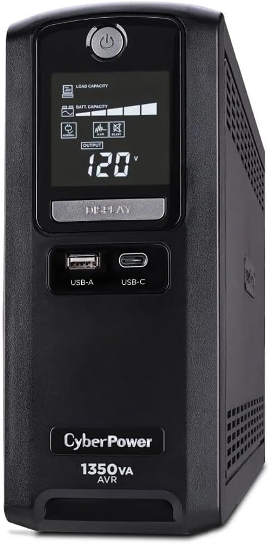 CyberPower CST135UC 1350VA/810W Simulated Sinewave LCD Battery Backup UPS System, Black