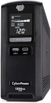 CyberPower CST135UC 1350VA/810W Simulated Sinewave LCD Battery Backup UPS System, Black