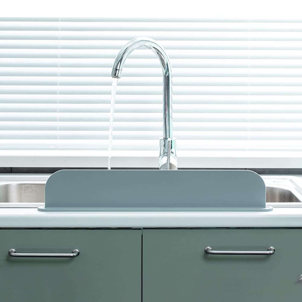 Jiakalamo Grey Silicone Sink Splash Guard, Splatter Screens Reusable Water Splash Guard,Dish Washing Baffle Board For Kitchen(Grey)