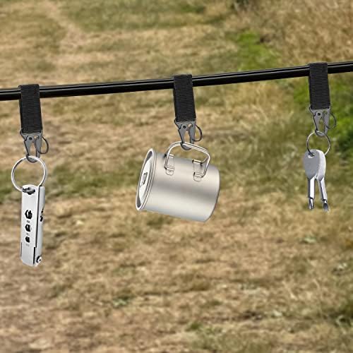 YUE QIN 4 PCS Belt Clip Carabiner Buckle Molle Strap Nylon Snap Hook Clip Keychain Keyholder Ring Tactical Backpack Molle Clip for Climbing Hiking Outdoor