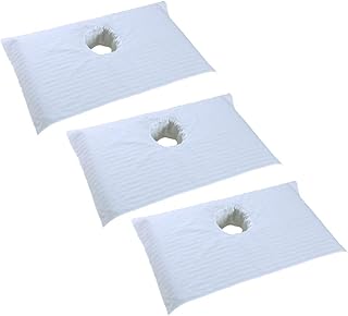 Amuzocity 3x Cotone Spa Mezzo Lettino Da Massaggio Copertura Letto di Bellezza Asciugamano Foro Viso