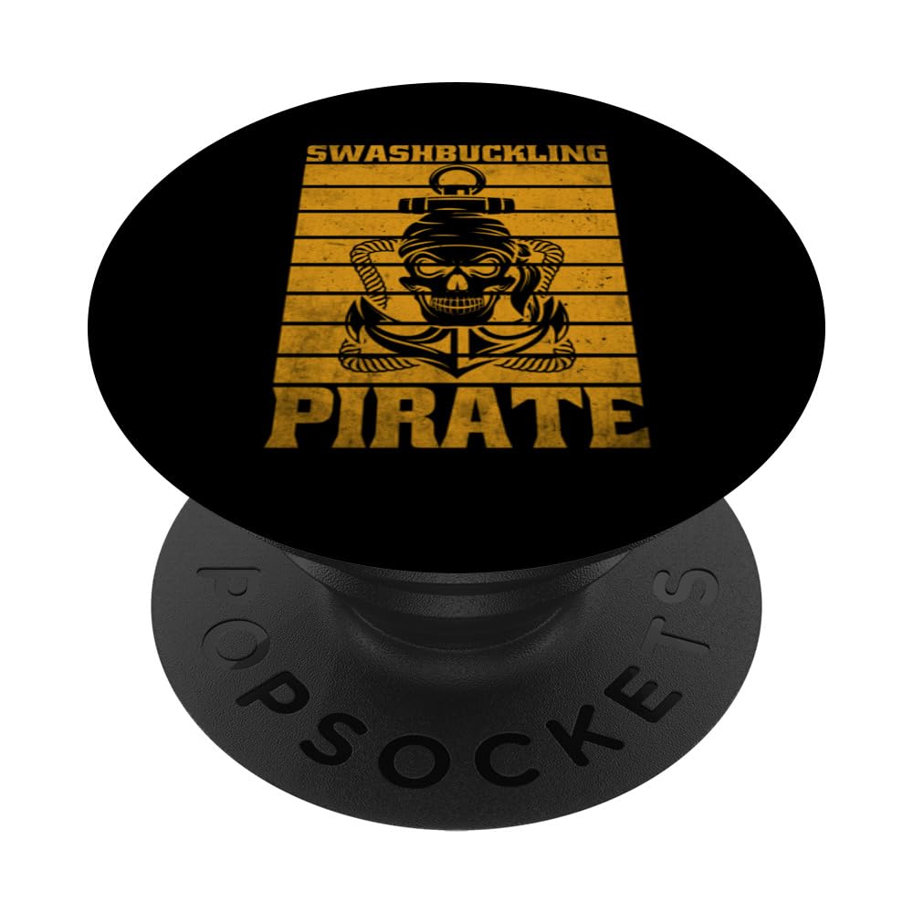 Swashbuckling Pirate PopSockets Swappable PopGrip, Black