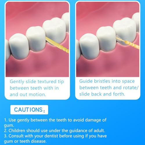 Image of 200PCS Toothpick,Interdental Brush for Teeth,Double Head Dental Floss Interdental Toothpick,Plastic Toothpicks for Teeth for Teeth Cleaning Tools(White)