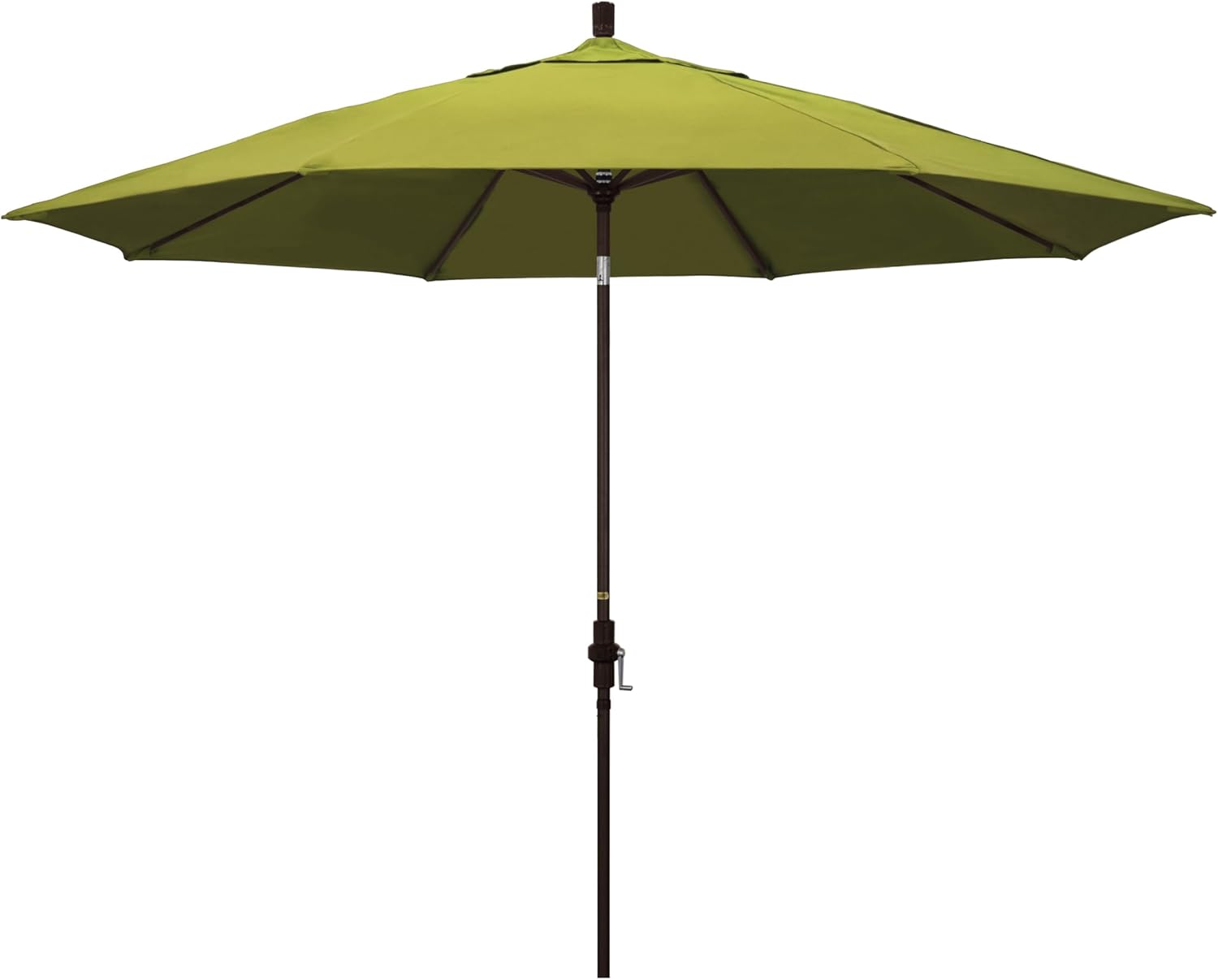 California Umbrella 11Ft Premium Patio Umbrella, Hand-Crank, Tilt-Collar, Bronze Frame, Solution Dyed Beige Fabric