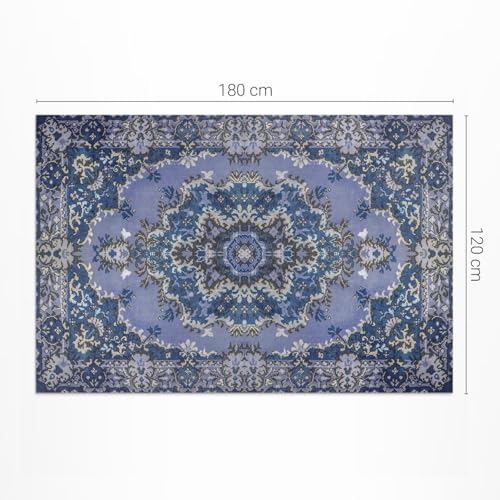 Tapis de jardin rectangle en PVC bleu de qualité supérieure pour extérieur - 4