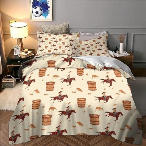 Linge de Lit Hypoallergique Résistante Motif Cowboy 3D Double - 6