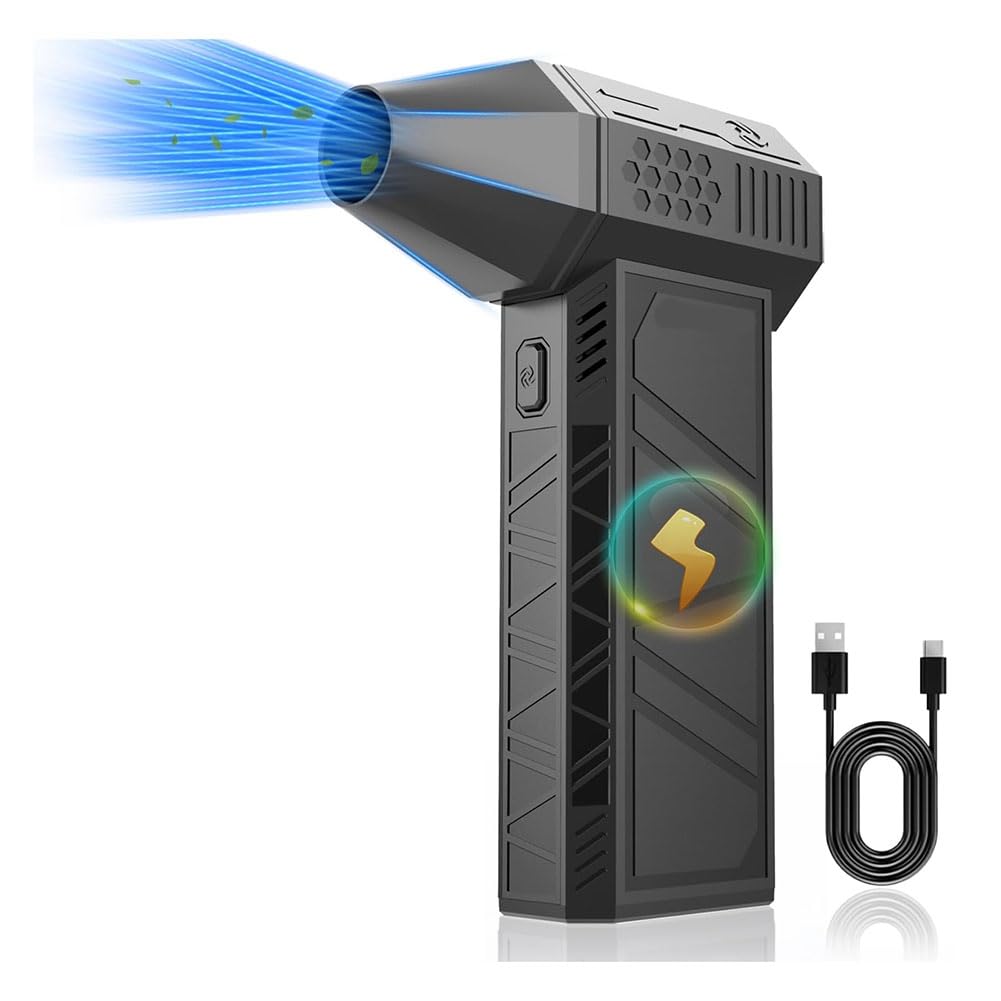 Potente kit de plumero de aire comprimido, ajustable, 130000 rpm, reutilizable, no enlatado, para teclado de computadora, coche, hogar, fácil de usar