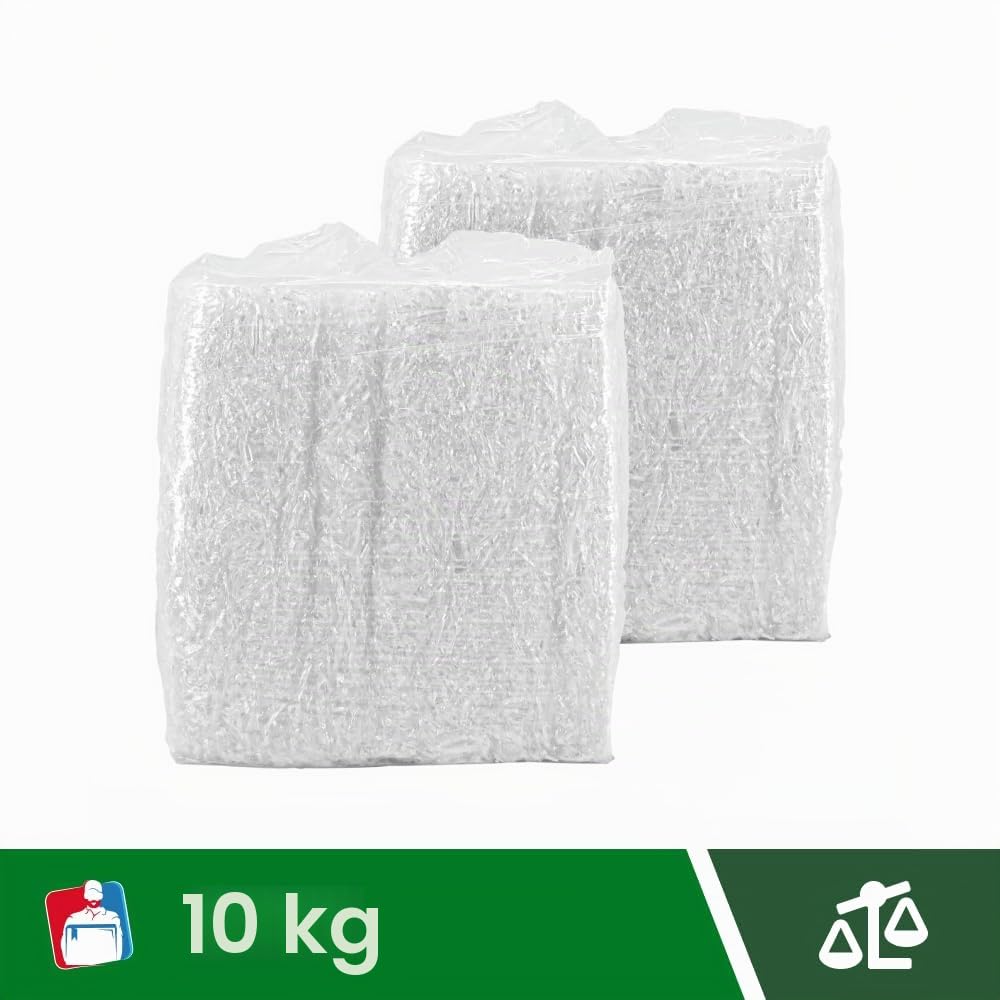 IMBALLAGGI 2000-10Kg Trucioli Trasparenti in Polipropilene Bio, Paglia per Cesti Natalizi, Regali di Natale e Confezione Regalo, Riempimento Imballaggio per Spedizioni Pacchi, Paglietta per Scatole
