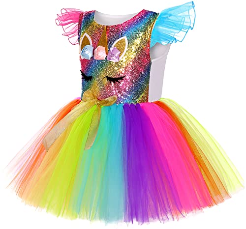 Sersllta Unicorn Costume For Girls Led Light Up Tutu Dress Unicorn Birthday Party Halloween Costume For Girls #TOP2