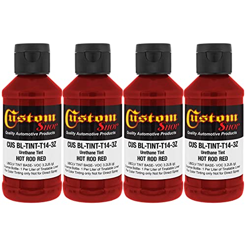 Image of Custom Coat 3 Ounce, Hot Rod Red, Bed Liner Tint Concentrate, 4 Pack