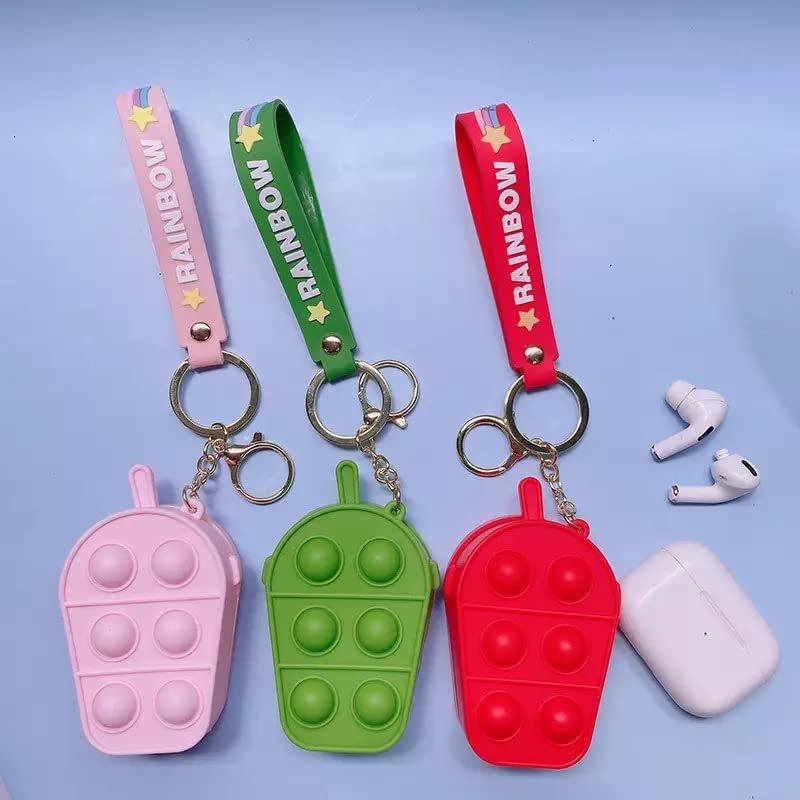 Image of AUGEN Cute Pop It Coin Purse Pouch Keychain For Gifting With Key Ring Anti-Rust (Pack Of 1)