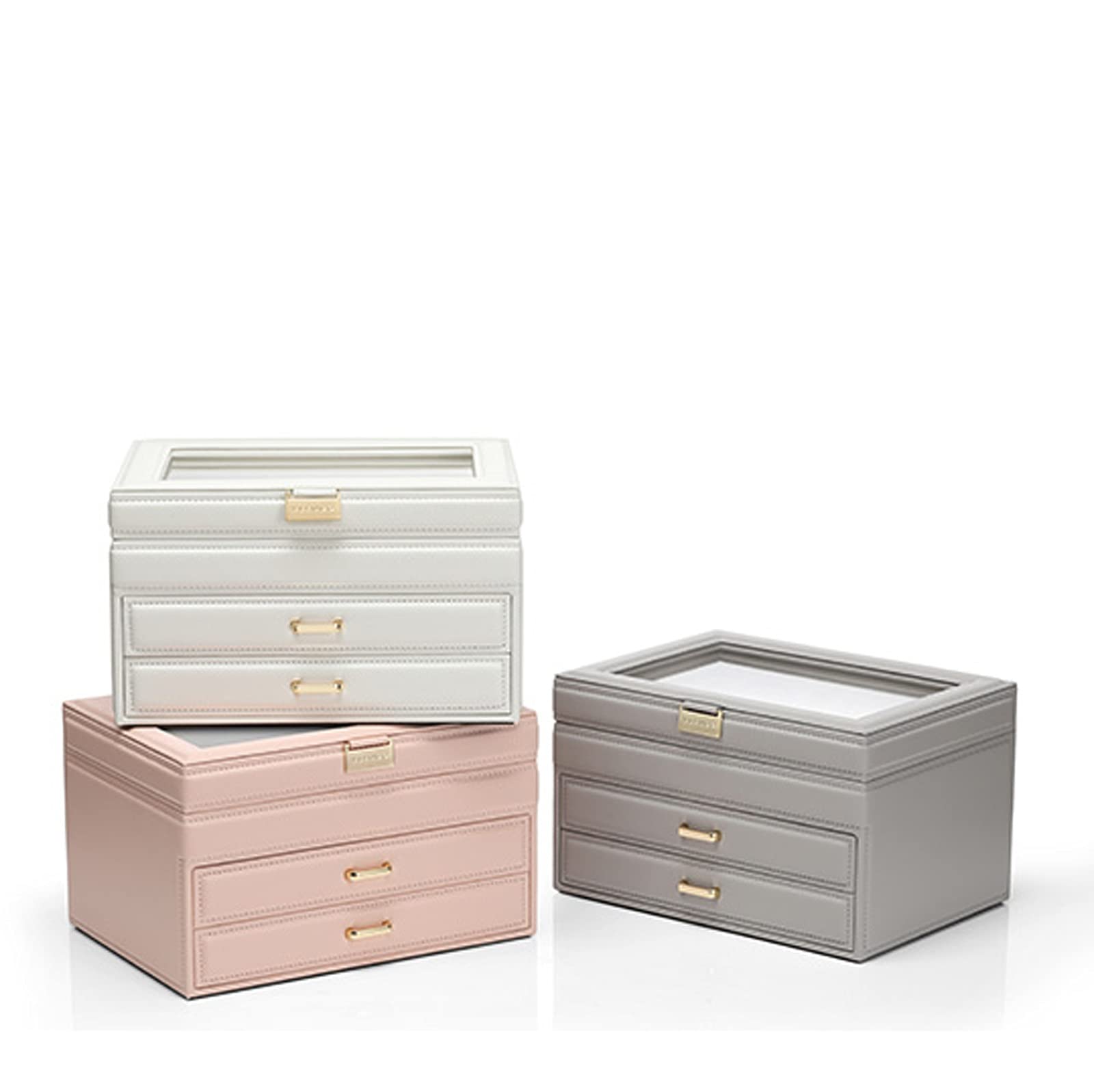Caja Joyero Organizador Cajas de organizador de joyas de viaje Caja de almacenamiento de joyas de cuero Multi-lattice Organizador portátil Holder for gemelos, anillos, colgantes, cadena Caja de Joyerí