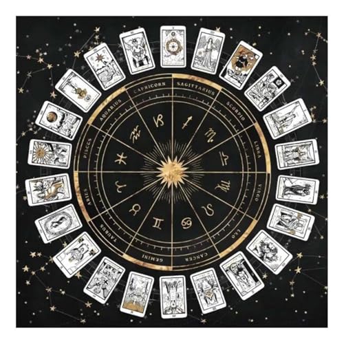 Altar Zubehör-Wahrsagematte, Altartuch zum Üben von Kartenlegen und esoterischen Pendeln (A, 75 * 75 cm)