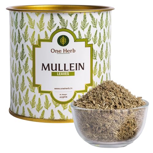 The Indian Chai One Herb - Mullein Tea 40G ,Mullein Leaf For Lungs Detox Tea, Herbal Support For Healthy Respiratory & Immunity ,Helps Soothe Sore Throat, Helps Relieve Anxiety
