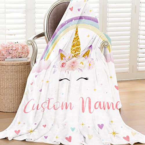 Image of Custom Horse Blanket with Name for Girl Personalized Name Blanket for Kids