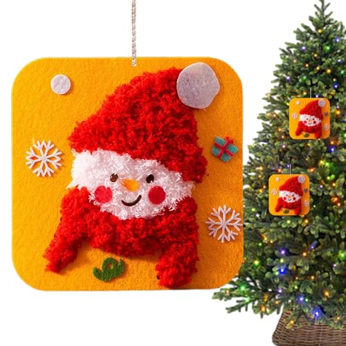 Kit De Costura Para Niños,Fácil Hágalo usted mismo Navidad Tema Artesanía - Proyectos De Punto De Bordado De Fieltro - Adecuado Para Niñas Niños Niños Principiantes De 4 A 12 Años Y Cumpleaños