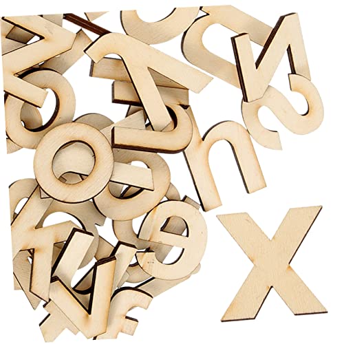 Holibanna 1 Juego letras de madera para manualidades de aniversario decoración hogar pequeño carteles con nombres para infantil caso letras del alfabeto juguetes de madera