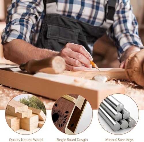 Image of FYA Thumb Piano 17 Key, Portable Mbira Finger Piano with Tune Hammer and Study Instruction, Marimbas /kalimba /xylophone, Musical Instruments Birthday Gift for Kid Adult Beginners Professional