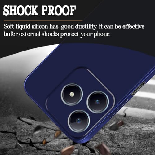 Image of Back Cover for Realme C63 4G / Narzo N63 4G | Full Camera Protection | Premium Liquid Silicon Case | Flexible Bumper Case for Realme C63 4G / Narzo N63 4G (Dark Blue)