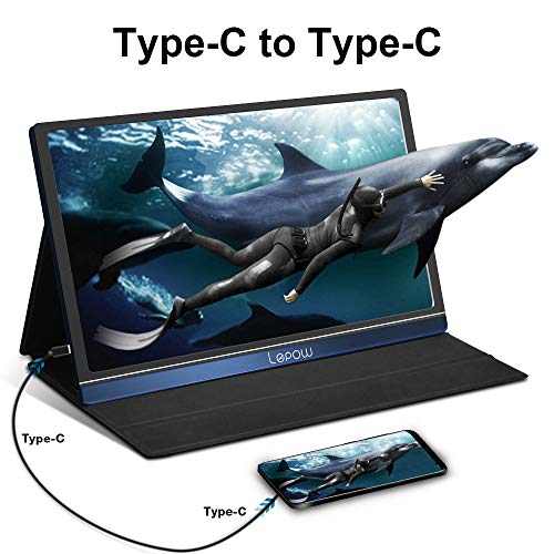 Portable Monitor - Lepow Upgraded 15.6 Inch IPS HDR 1920 x 1080 FHD Computer Display Game Screen with USB Type-C HDMI for Laptop PC MAC Phone Xbox Switch PS4 Include Smart Cover Screen Protector Blue