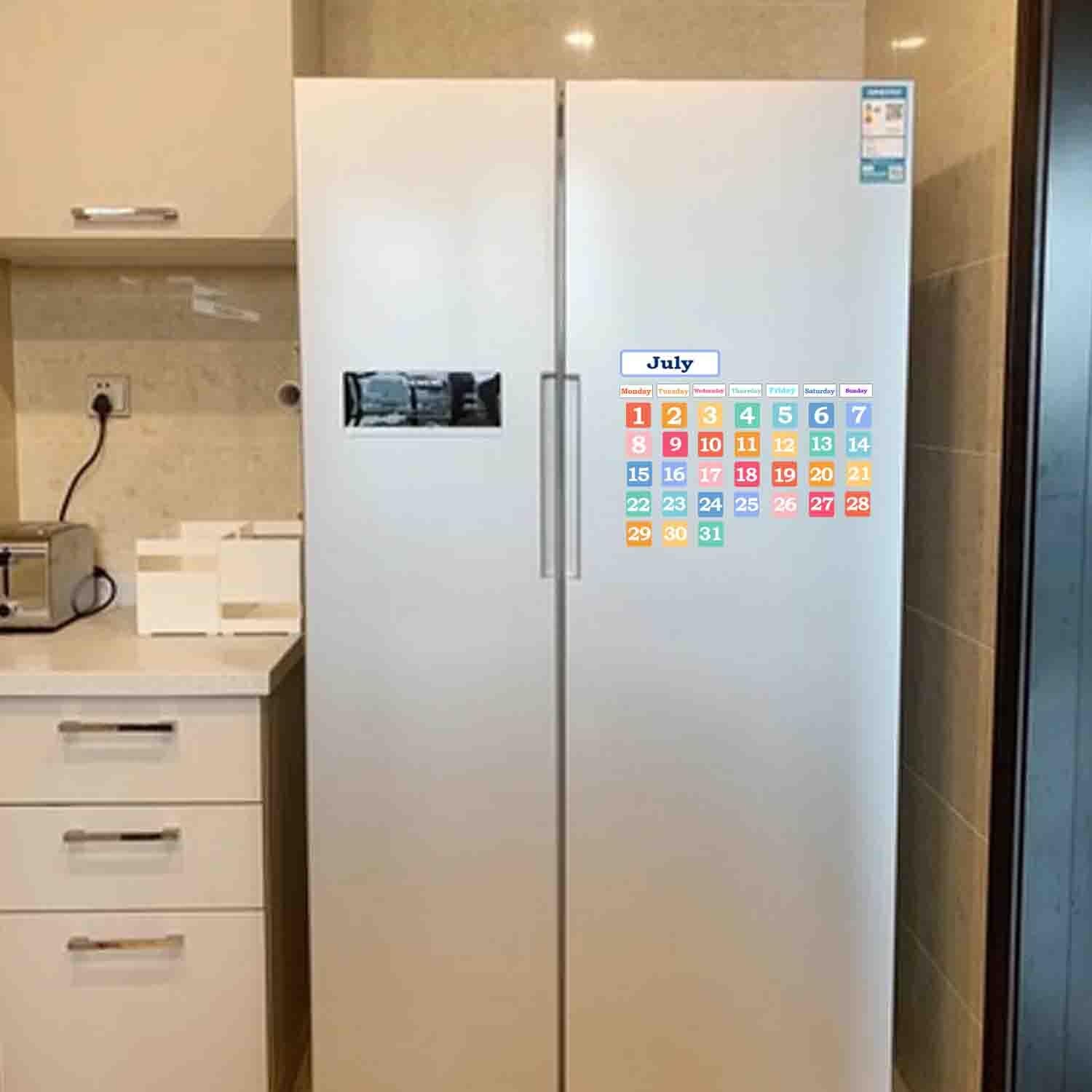 Imanes de Calendario para Pizarra Blanca y refrigerador, 50 Piezas de Colores magnéticos para días de la Semana y Meses para Aula y Oficina