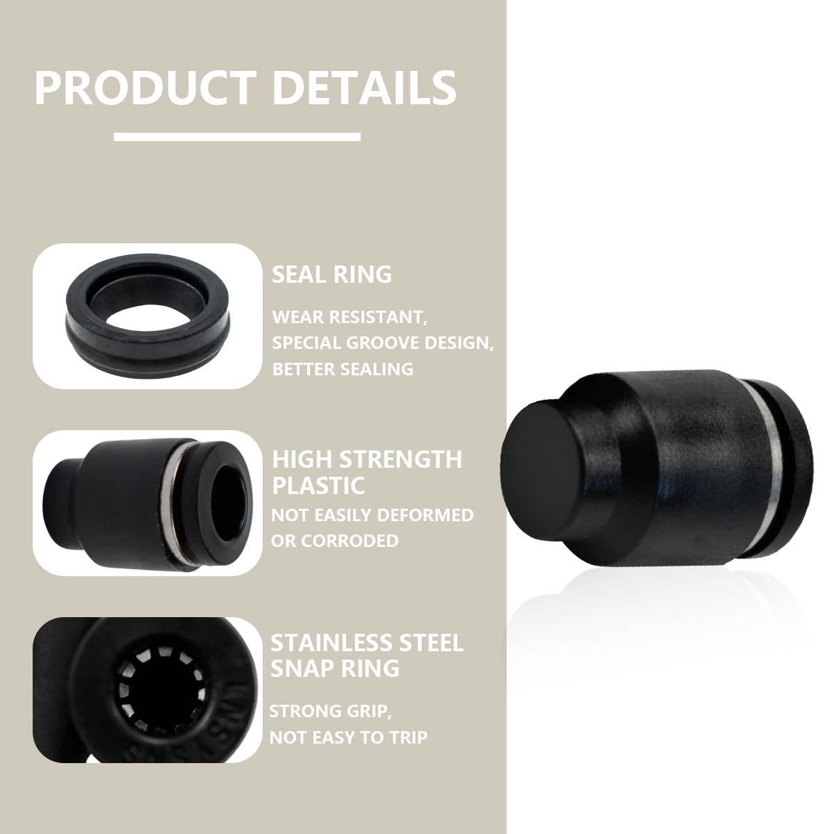 Bwintech 10 pezzi 8mm tubo OD spingere per collegare tappo pneumatico Plug Fitting (PPF8)