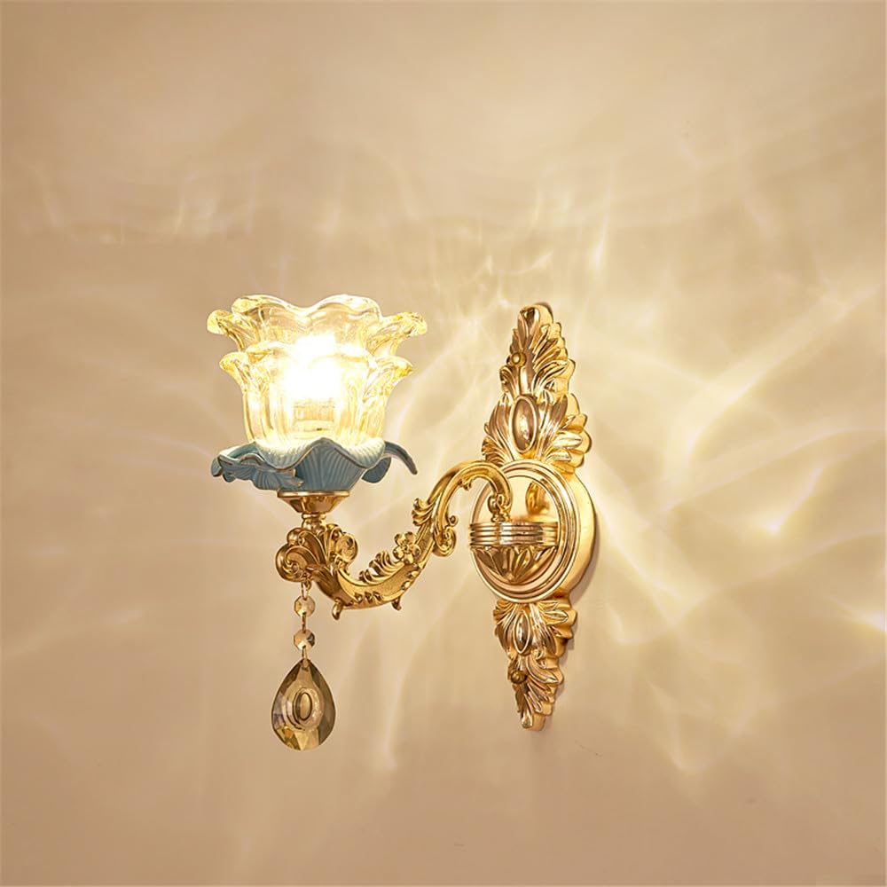 HYJAUSXB Crystal Wall Lamp LED - Luxury Warm Lighting for Living Room, Bedroom, Bedside, Background Wall, Corridor, Villa, Hotel
