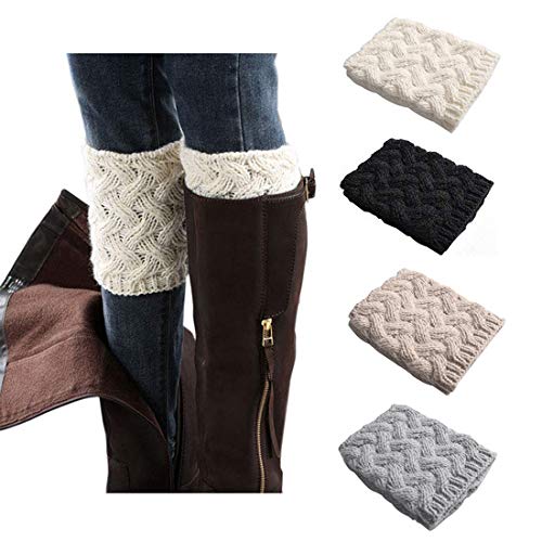 Bestjybt Womens Short Boots Socks Crochet Knitted Boot Cuffs Leg Warmers Socks (Multicolor OD)