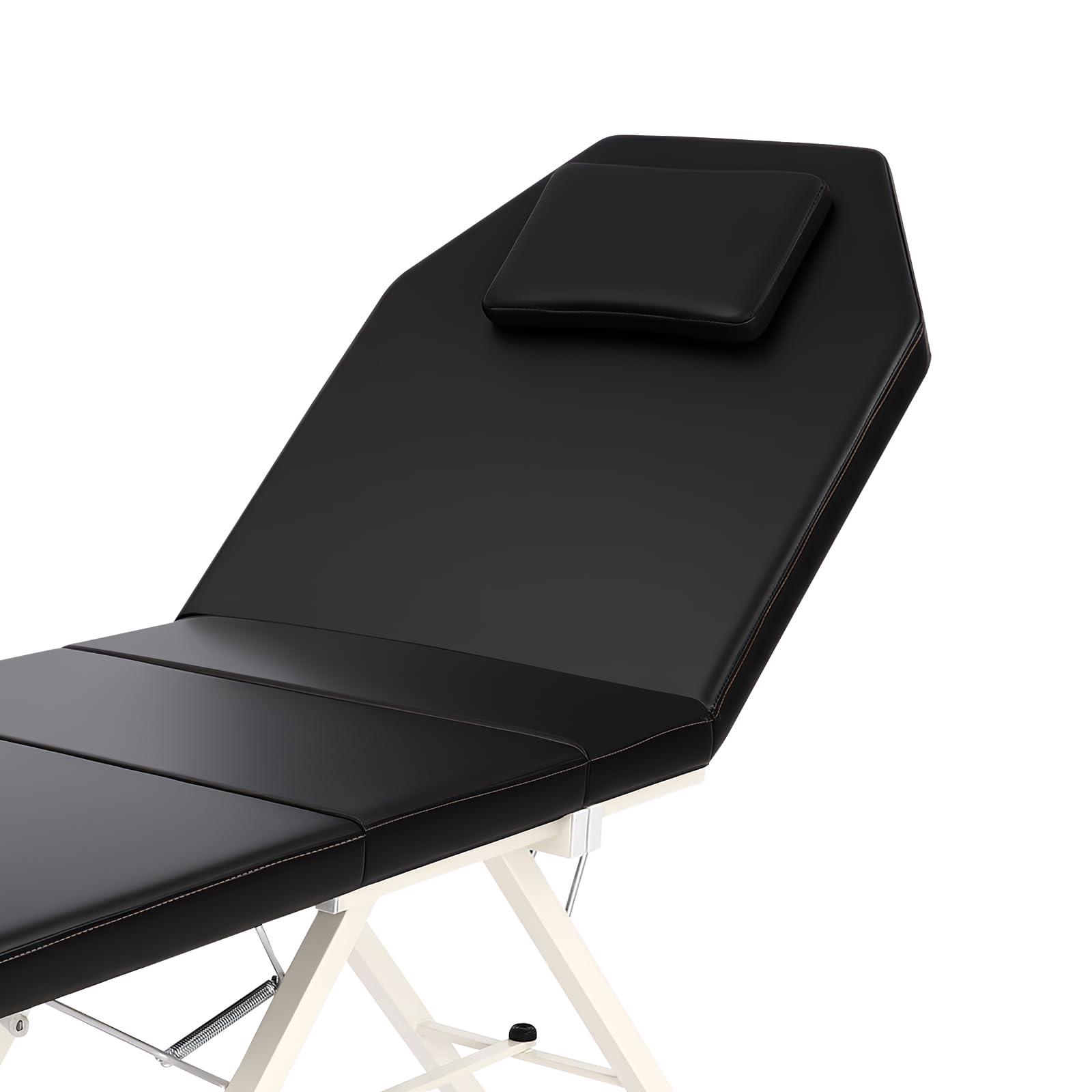 Massageliege Klappbar, Kosmetikliege Massagebank mit Verstellbarer Rückenlehne, Fußteil und Gesichtsöffnung Therapieliege Bis 250Kg Massagetisch für Tattoo Spa Salon (Schwarz)