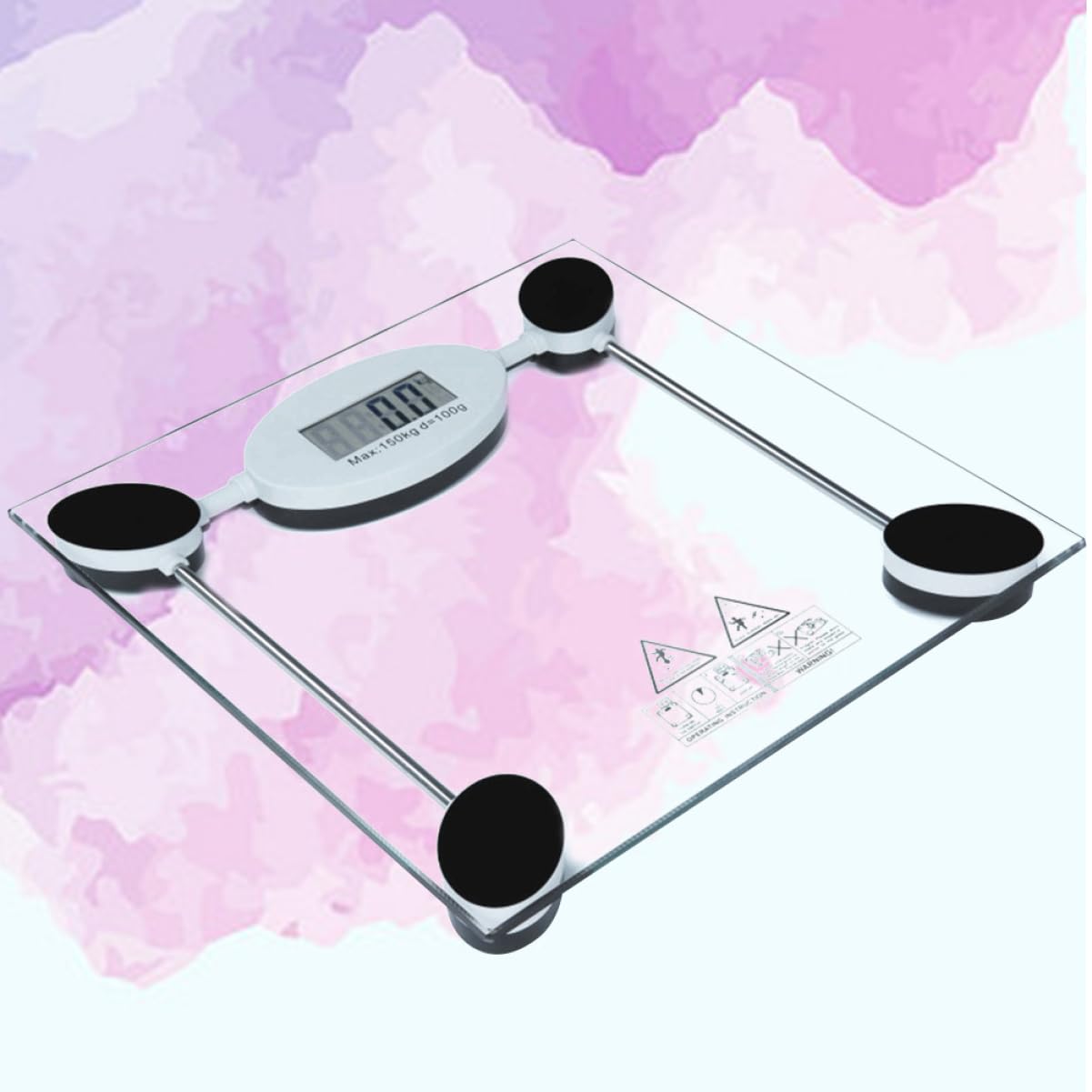 Báscula de Baño Digital de Vidrio con Pantalla Táctil Electrónica Portátil de Sensor de Alta Precisión para Peso Corporal