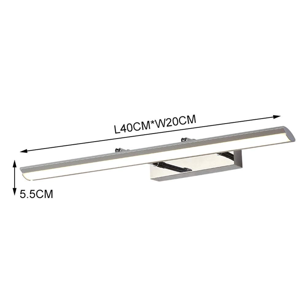 Oświetlenie LED w łazience Lustro łazienkowe przednia, wodoodporna kinkiet, metalowa wysuwana z lustrem w łazience, odporne na wilgoć kinkiety do szafki z lustrem Toaleta (kolor: 8 W Nowy