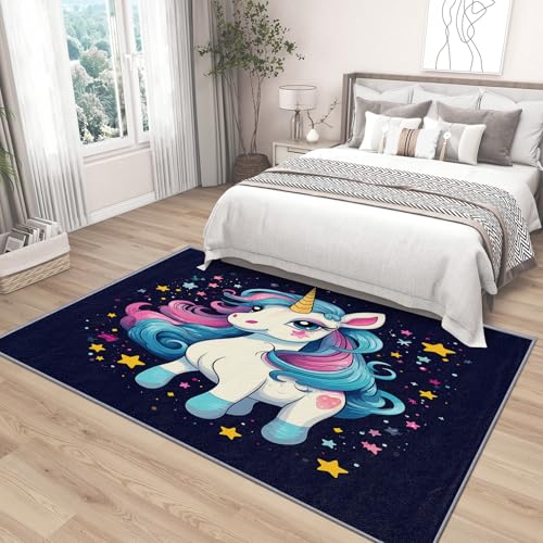 Tapete Unicornio para Niñas 90x150 cm Rectangular miniatura 5
