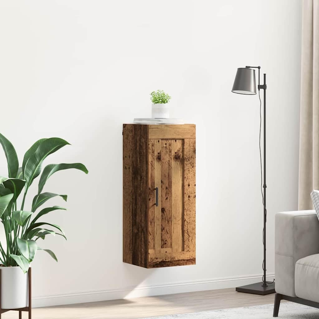 Armadio da parete effetto legno anticato, 34,5 x 34 x 90 cm, 1