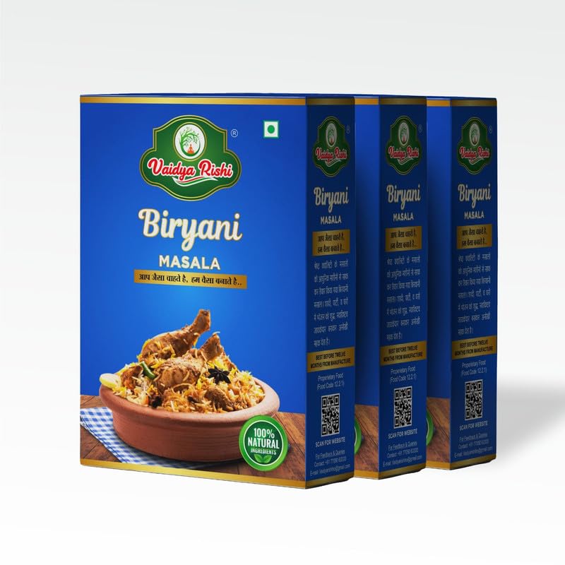 VAIDYA RISHI Biryani Masala Powder 50g Pack of 3 | Aromatic Spice Mix for Exquisite Taste-image-36