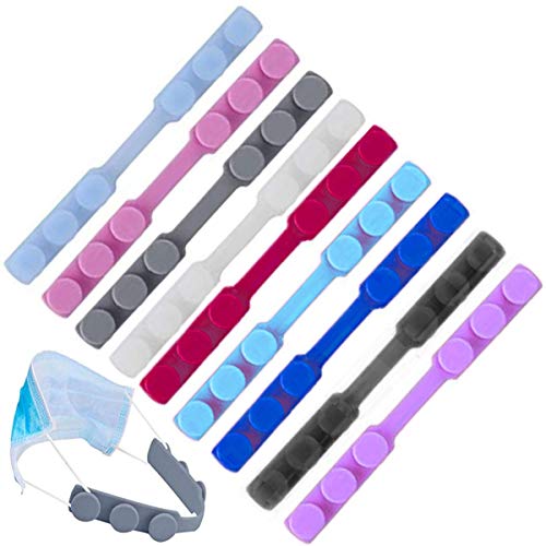 Biluer 27 Stks Oorkoord Extensie Gesp Extensie Oor Tou Verlengstuk Voor Oorkoord Zachte Herbruikbare Oorhaak Riem Voor Volwassenen en Kinderen(9 Kleuren)