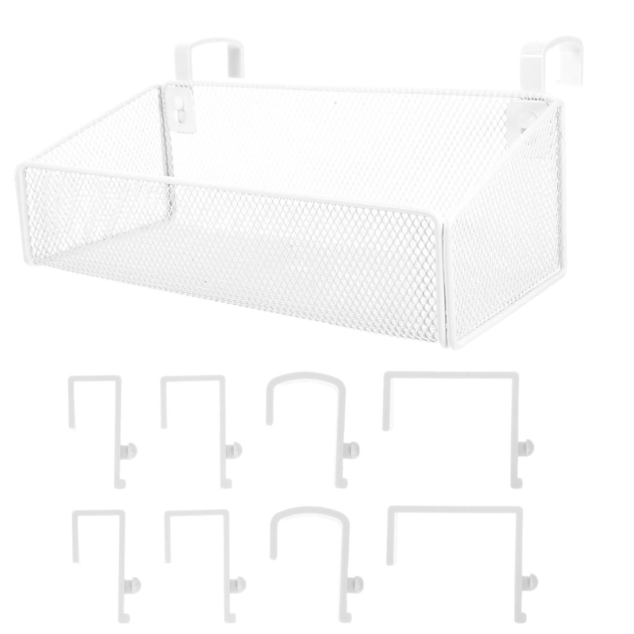 Organiseur de lit suspendu en fer blanc avec panier de rangement