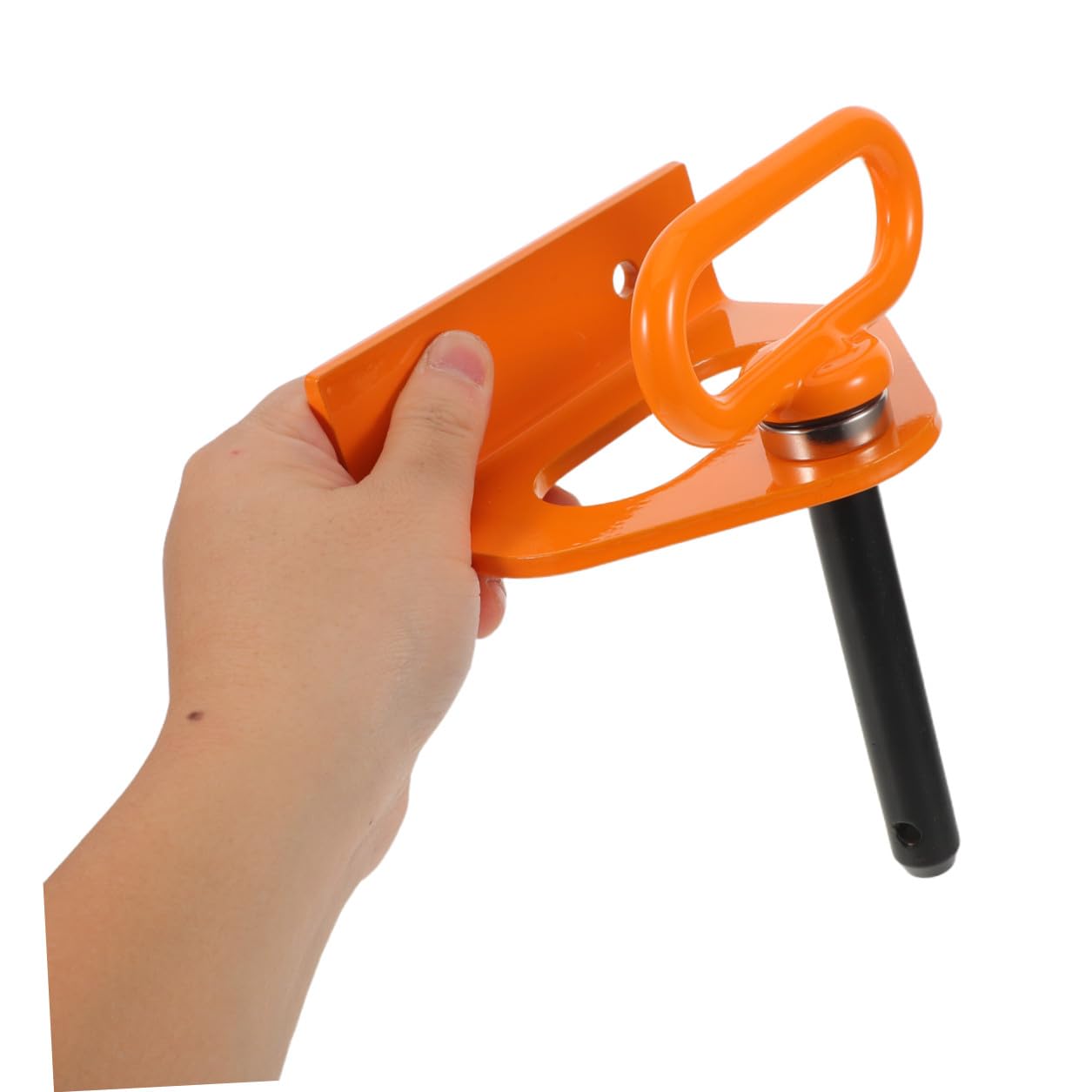 Magnetischer Anhängerkupplungsbolzen für Rasentraktoren Orange Eisen | Gebogene Plattenstruktur, Sichere Befestigung, Widersteht Stößen und Verschleiß