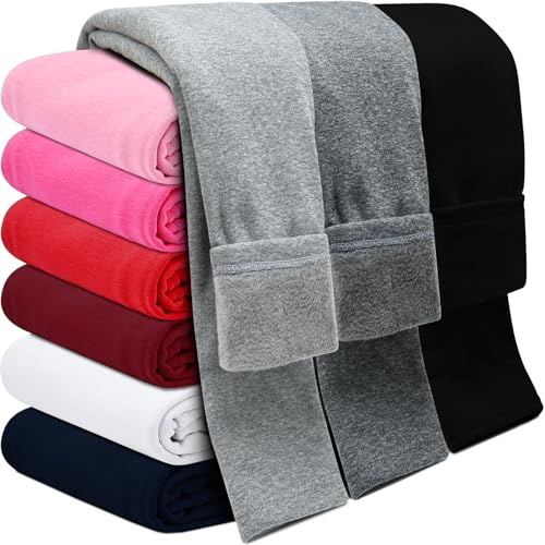 3 Pack Girls Fleece Lined Leggings Cotton Kids Winter Warm Leggings Thick Thermal Tights Pants