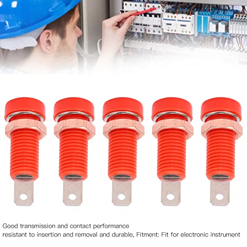 Image of 10pcs 4mm Banana Jack Socket Banana Jack Connector Panel Mount Binding Post Connector Adapter Panel for Electronic Instrument (Red)