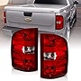 AmeriLite for 2007-2014 Chevy Silverado 1500 2500 3500 Pickup Clear Red OE Replacement Tail Light Brake Lamp Pair w/Bulb and Harness - Passenger and Driver Side