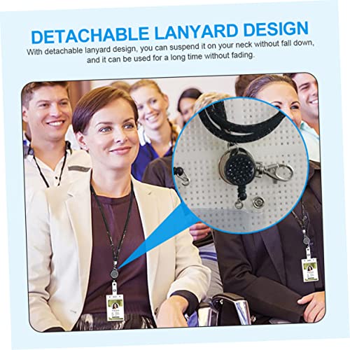 Cordon rétractable lot de porte-badges verticaux et étui souple pour identité - 3