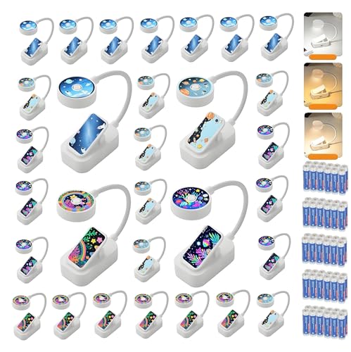 Image of 30 Pack Book Light Bulk for Reading in Bed, 3 Color Temperature Reading Light,Adjustable Brightness,Clip on to Book Reading at Night