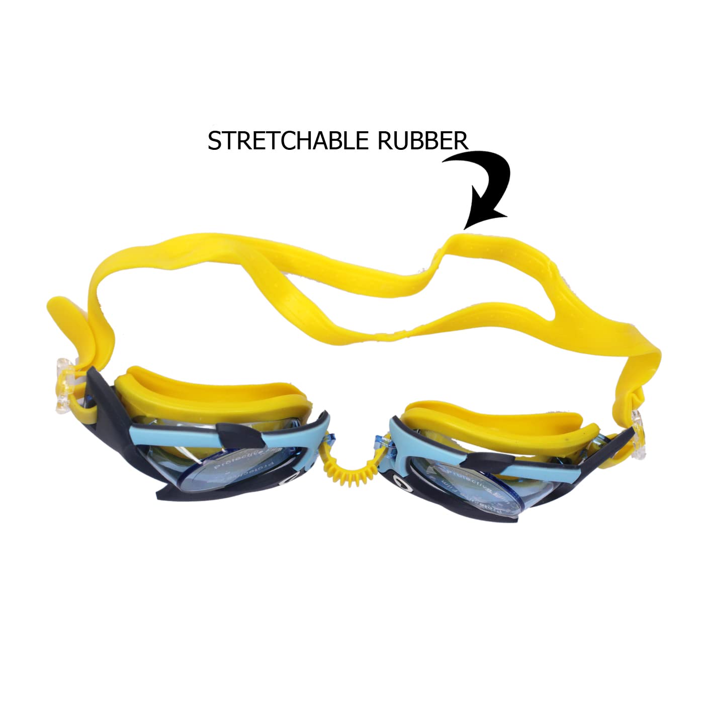 AASA Swim Learning/Protection Durable Flexible Silicone Swimming Accessories for Kids (Cartoon Swimming Goggles, Blue)