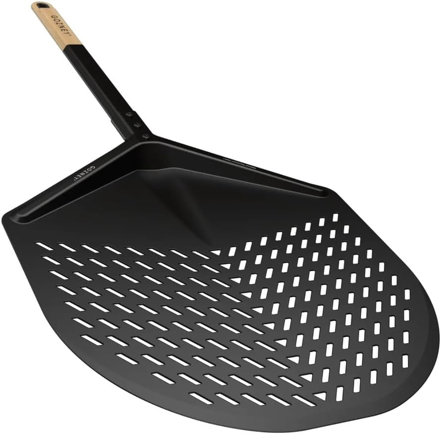 Balance Placement Peel for 14" Pizzas, Compatible with Arc & Dome Pizza Ovens, With A Perforated Aluminum Blade & Beech Wood Handle