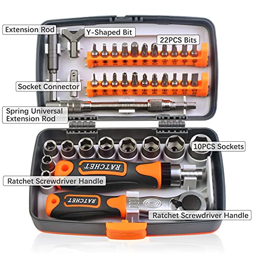 Kupet 38 In 1 Ratchet Screwdriver Set, Household Repair Tool Kits With Ratchet Handles, Sockets & Bits, Precision Ratcheting Screwdriver For Electronic Devices & Furniture Et035 #TOP1