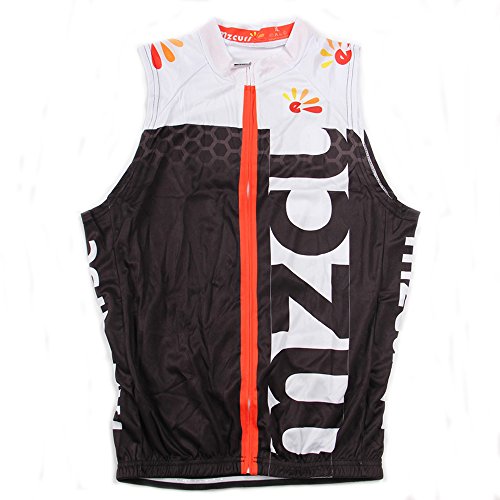 mzcurse Men's Sleeveless Wind Vest Cycling Jersey Shirt Bicycle Bike Tees (Black, Medium,Please Check The Size Chart)