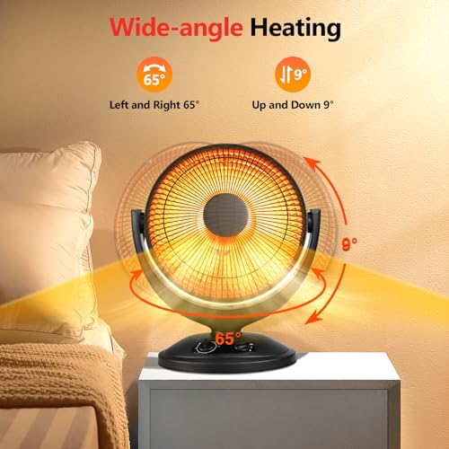 R.W.Flame Radiant Electric Space Heater With Thermostat And Timer, 800W/400W Portable Dish Heaters For Indoor Use thumb #2